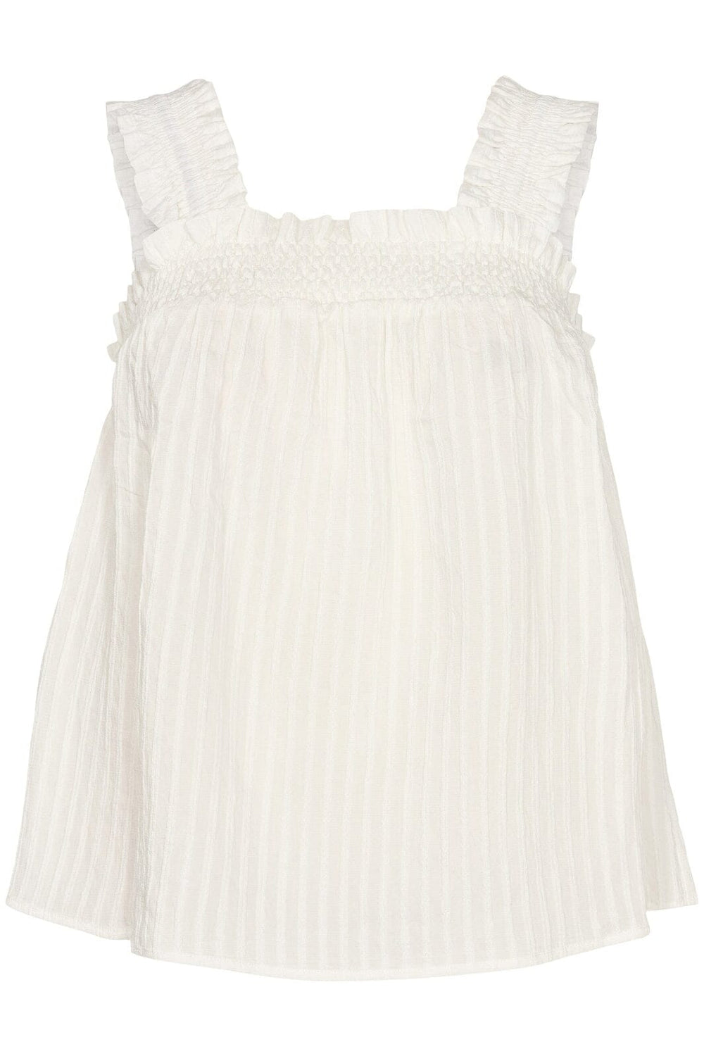 Forudbestilling - Co´couture - Selma Smock Strap Top - White - (April) Toppe 
