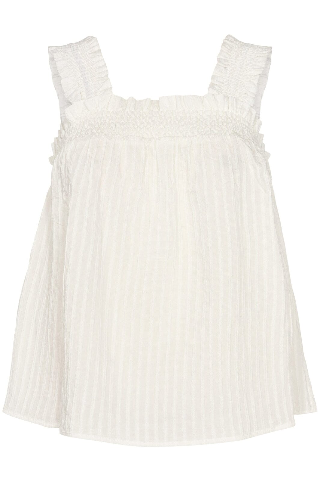 Forudbestilling - Co´couture - Selma Smock Strap Top - White - (April) Toppe 