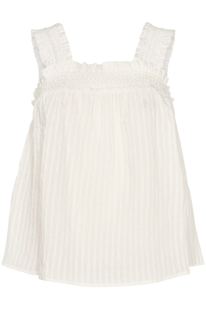 Forudbestilling - Co´couture - Selma Smock Strap Top - White - (April) Toppe 