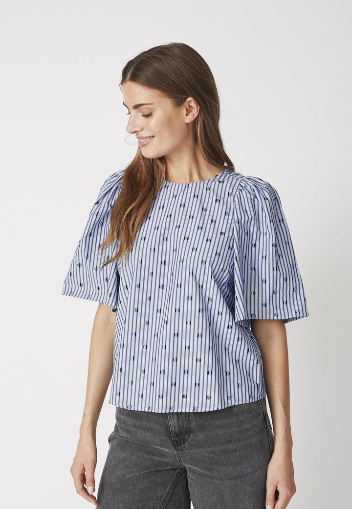 Forudbestilling - Co´Couture - Trixiecc Dot Blouse 35873 - 138 - Light Grey Bluser 
