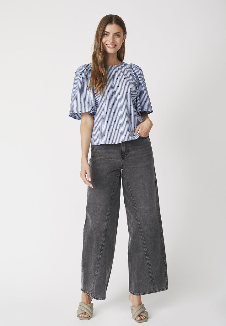 Forudbestilling - Co´Couture - Trixiecc Dot Blouse 35873 - 138 - Light Grey Bluser 