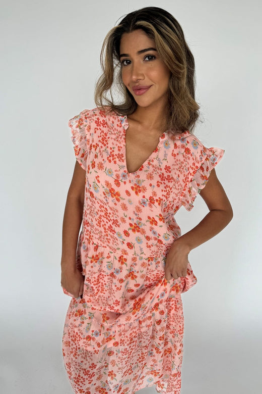 Continue - Bea Long Flowerprint 14891 - Pink Flower