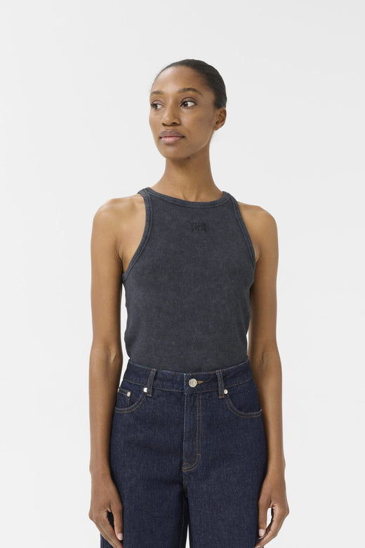 Gestuz - Gzdrew Washed Logo Tank 10910365 - 107858 - Grey Washed