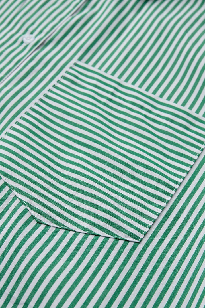 H2O - Rønne Essential Pajamas Shirt L/S 101018 - 7040 - Green/White