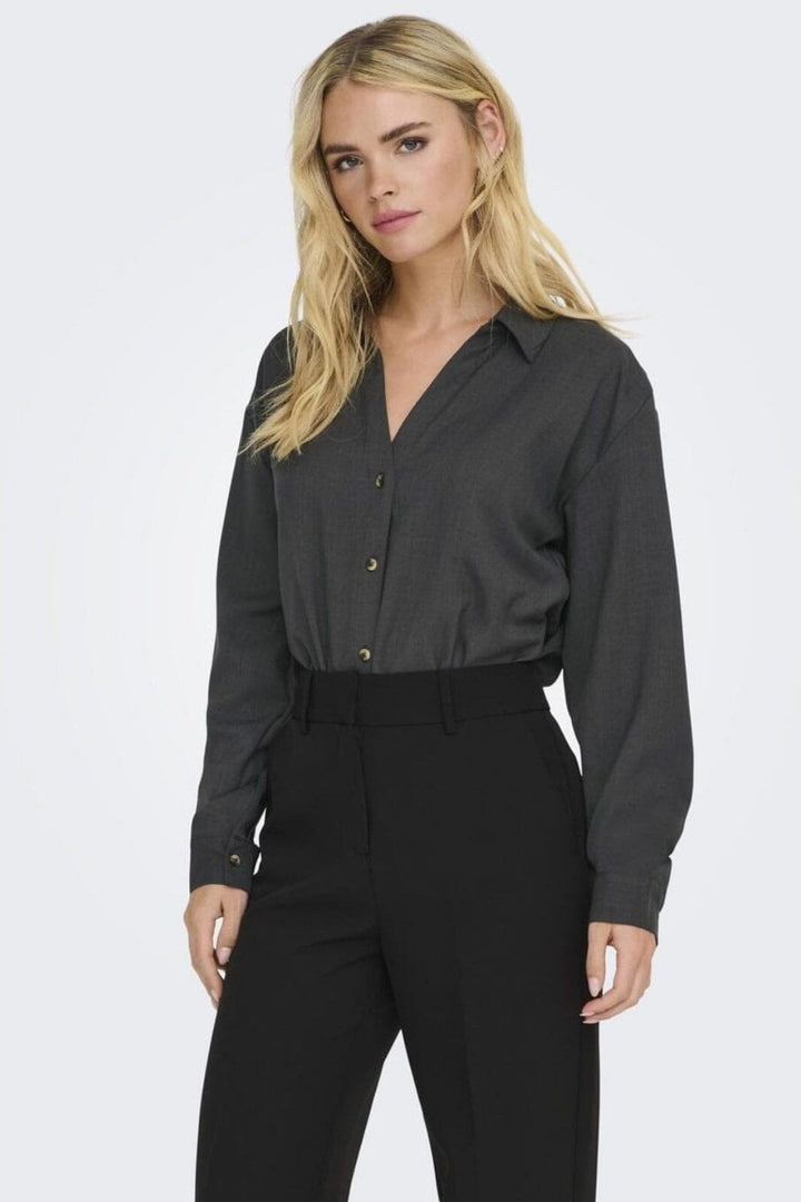 Forudbestilling - JDY - Jdynina L/S Shirt - 4772636 Dark Grey Melange