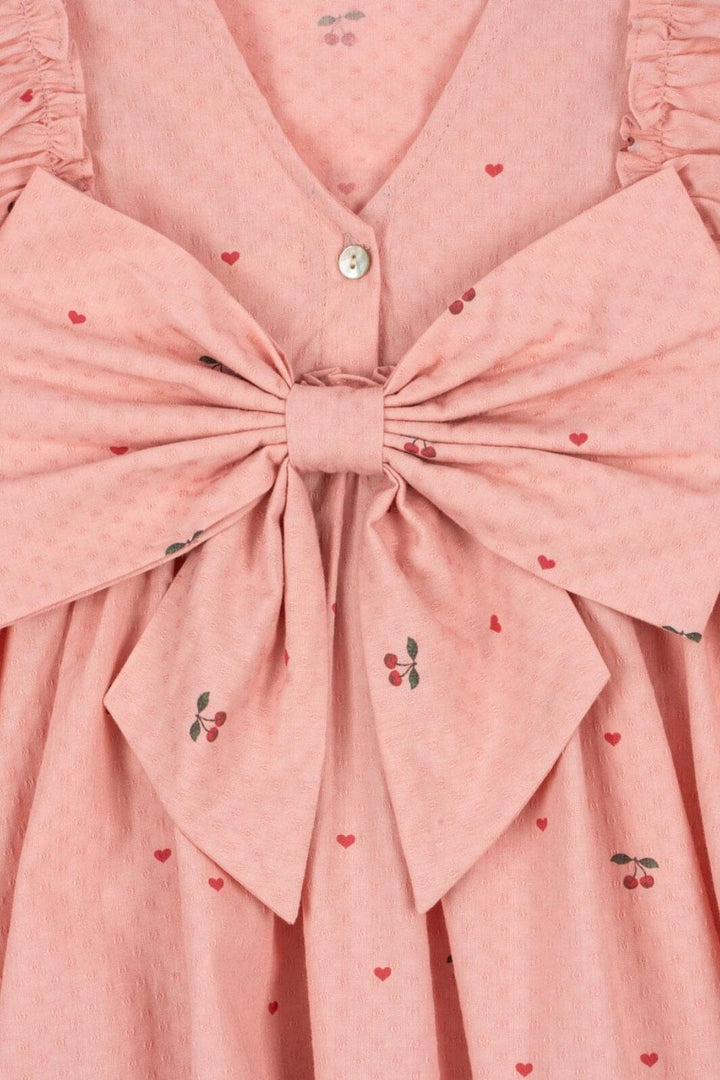 Konges Sløjd - Evia Bow Dress Gots Ks103055 - Cherry Coeur