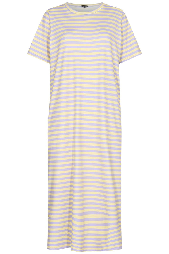 Forudbestilling - Liberte - Alma Tshirt Dress - Lavender Yellow Stripe (Maj) Kjoler 