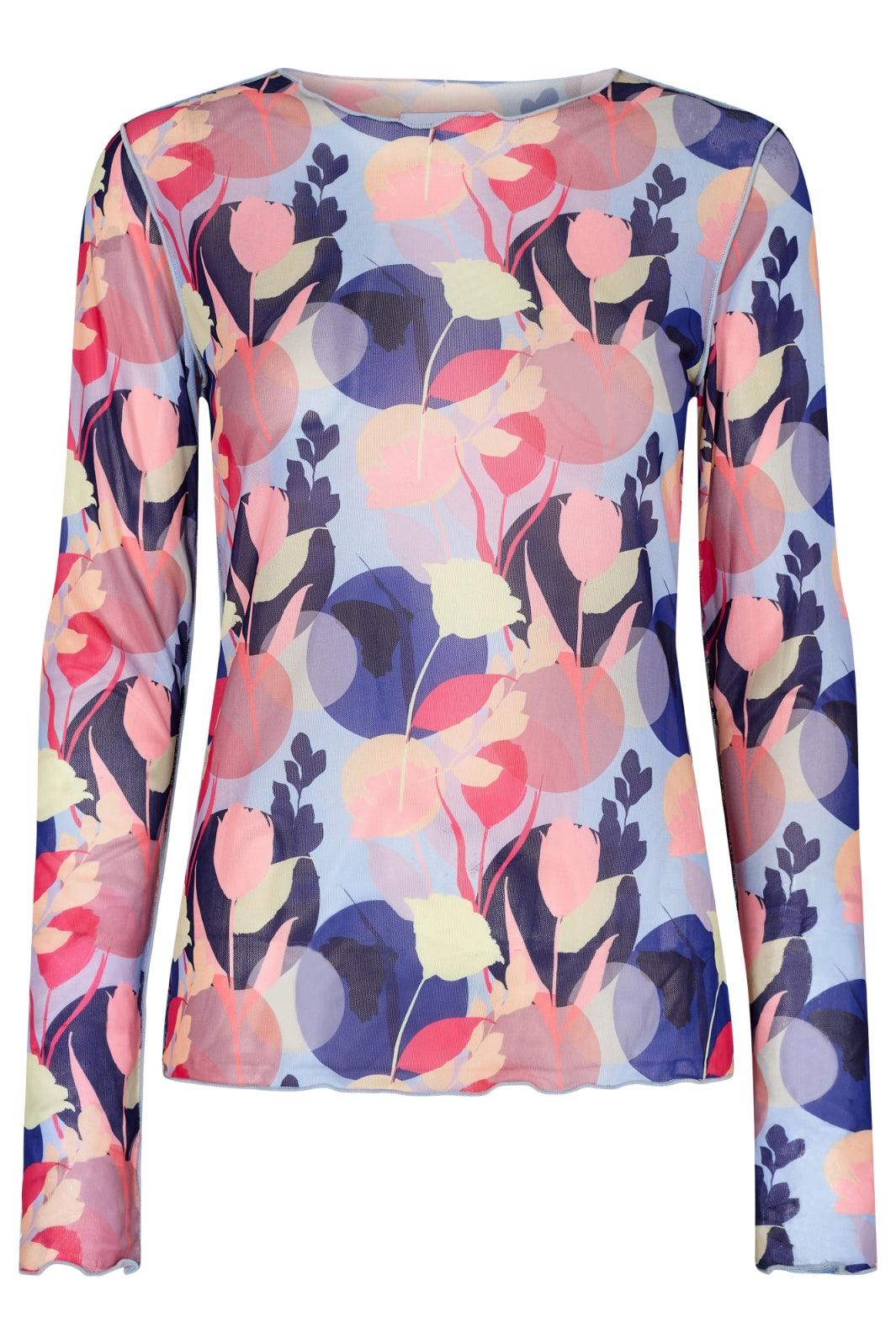 Forudbestilling - Liberte - Mesh Top - Blue Dot Flower (Juni) Bluser 