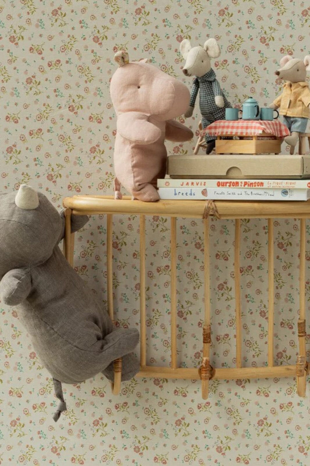 Maileg - Safari Friends, Small Hippo - Soft Rose - Small