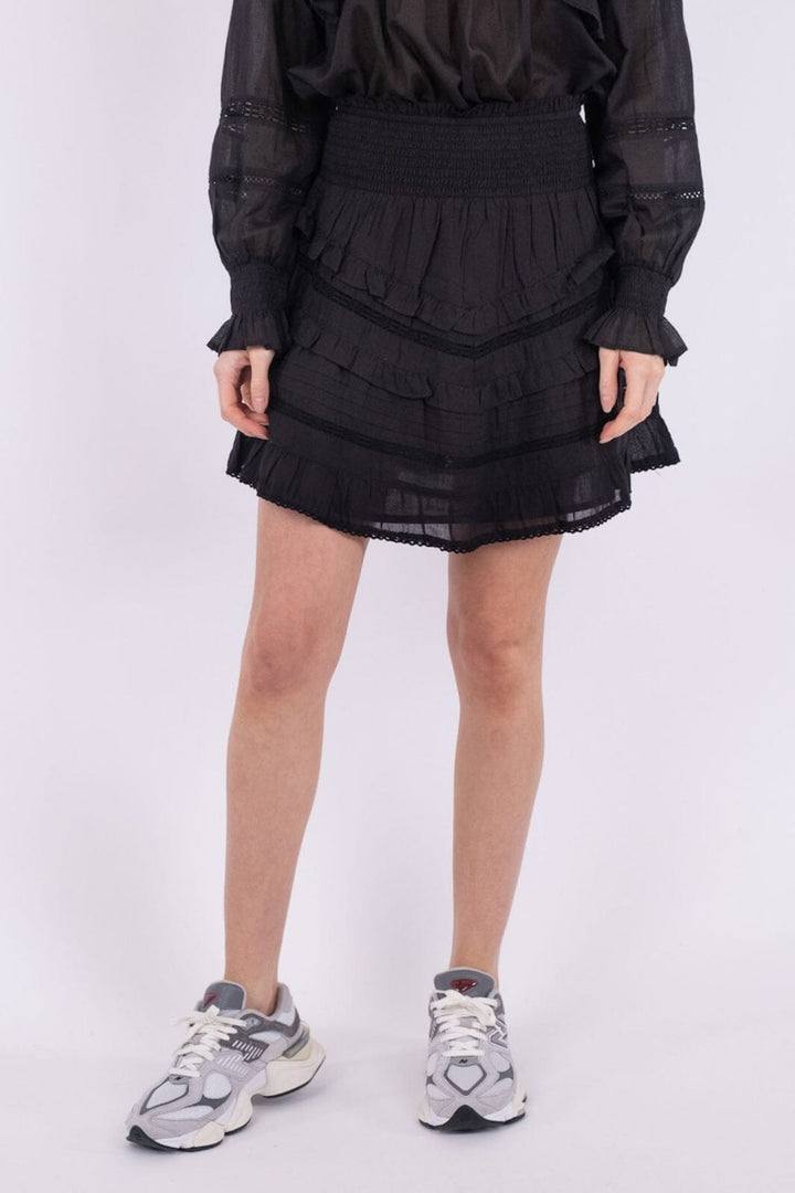 Forudbestilling - Neo Noir - Donna S Voile Skirt - Black - (Marts) Nederdele 