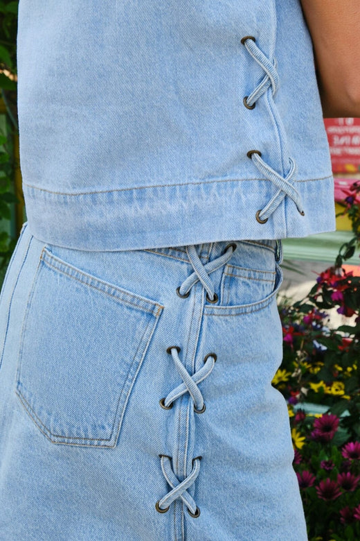 Forudbestilling - Neo Noir - Kessia Braid Skirt 165509 - 140 - Blue Nederdele 