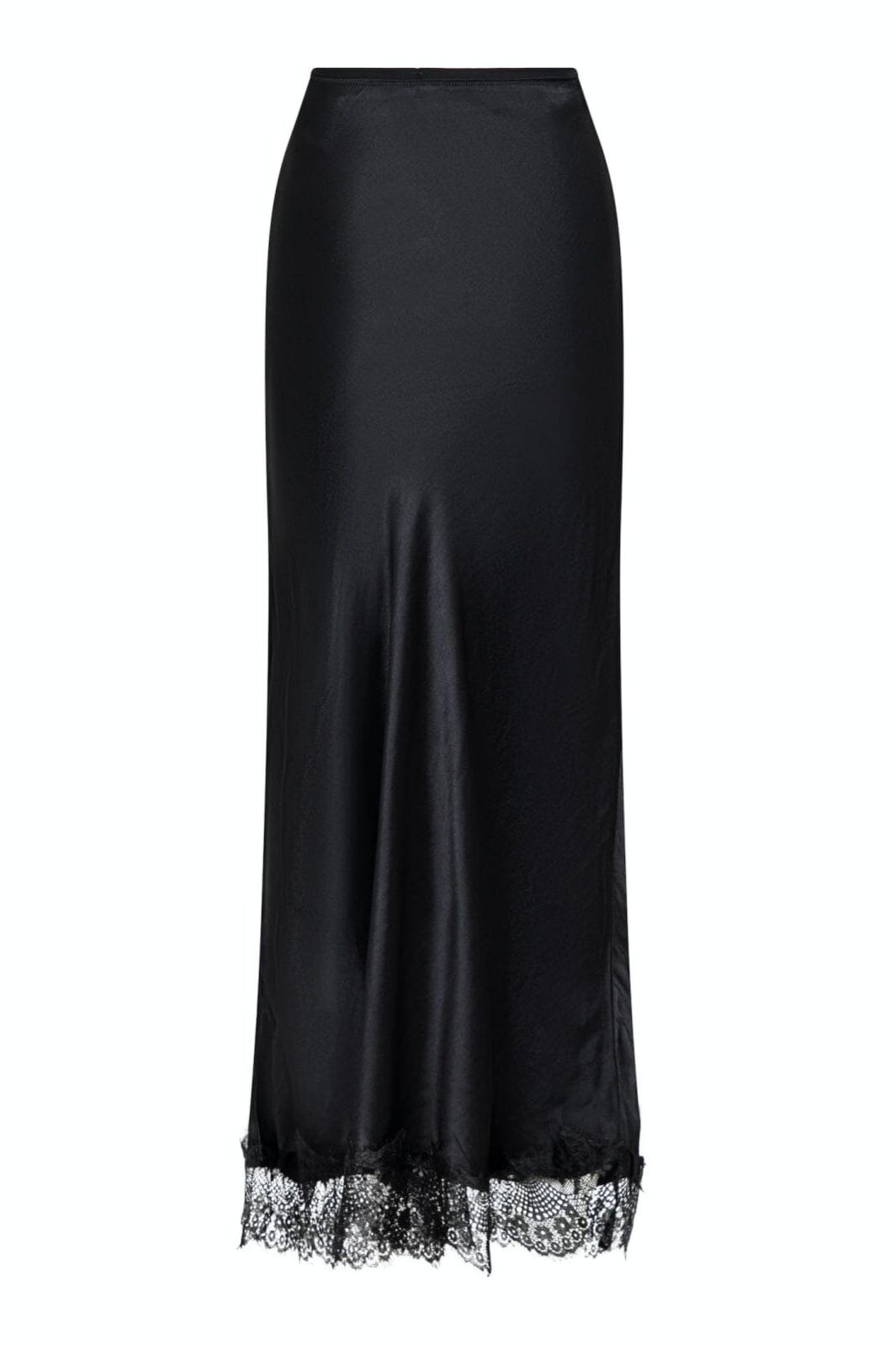 Forudbestilling - Neo Noir - Veroni Satin Lace Skirt - Black Nederdele 