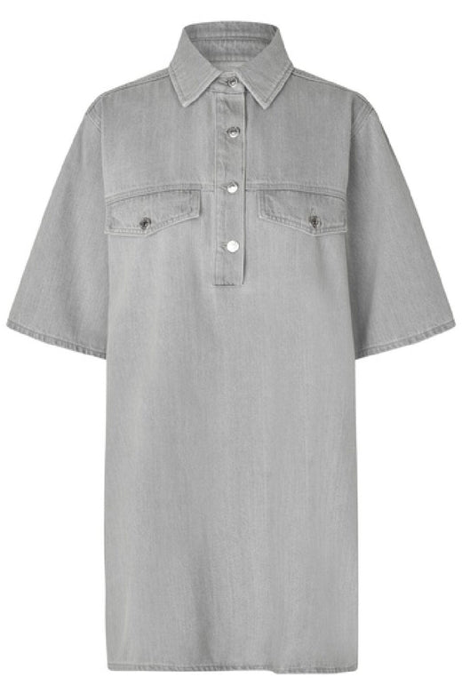 Second Female - Esso Dress 59616 - Light Grey Denim