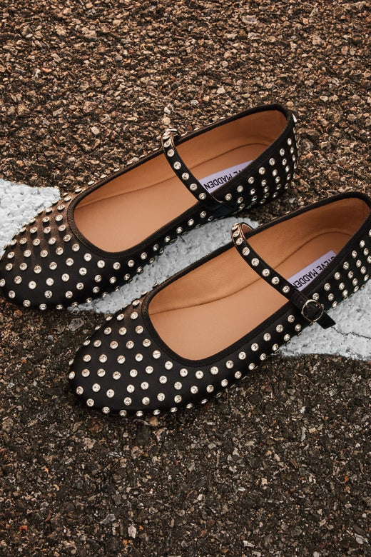 Forudbestilling - Steve Madden - Vinetta-R Sandal - Rhinestone Ballerinaer 