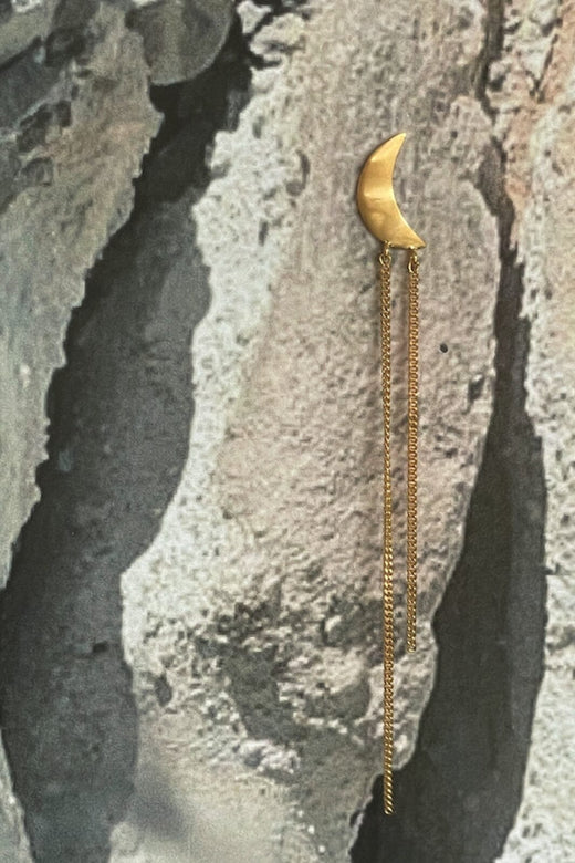 Forudbestilling - Stine A - Bella Moon Earring With Long Chains - 1313-02-S Øreringe 