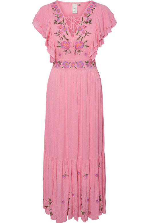 Forudbestilling - Y.A.S - Yashella Ss Maxi Dress S. Fest - Aurora Pink (Marts) Kjoler 