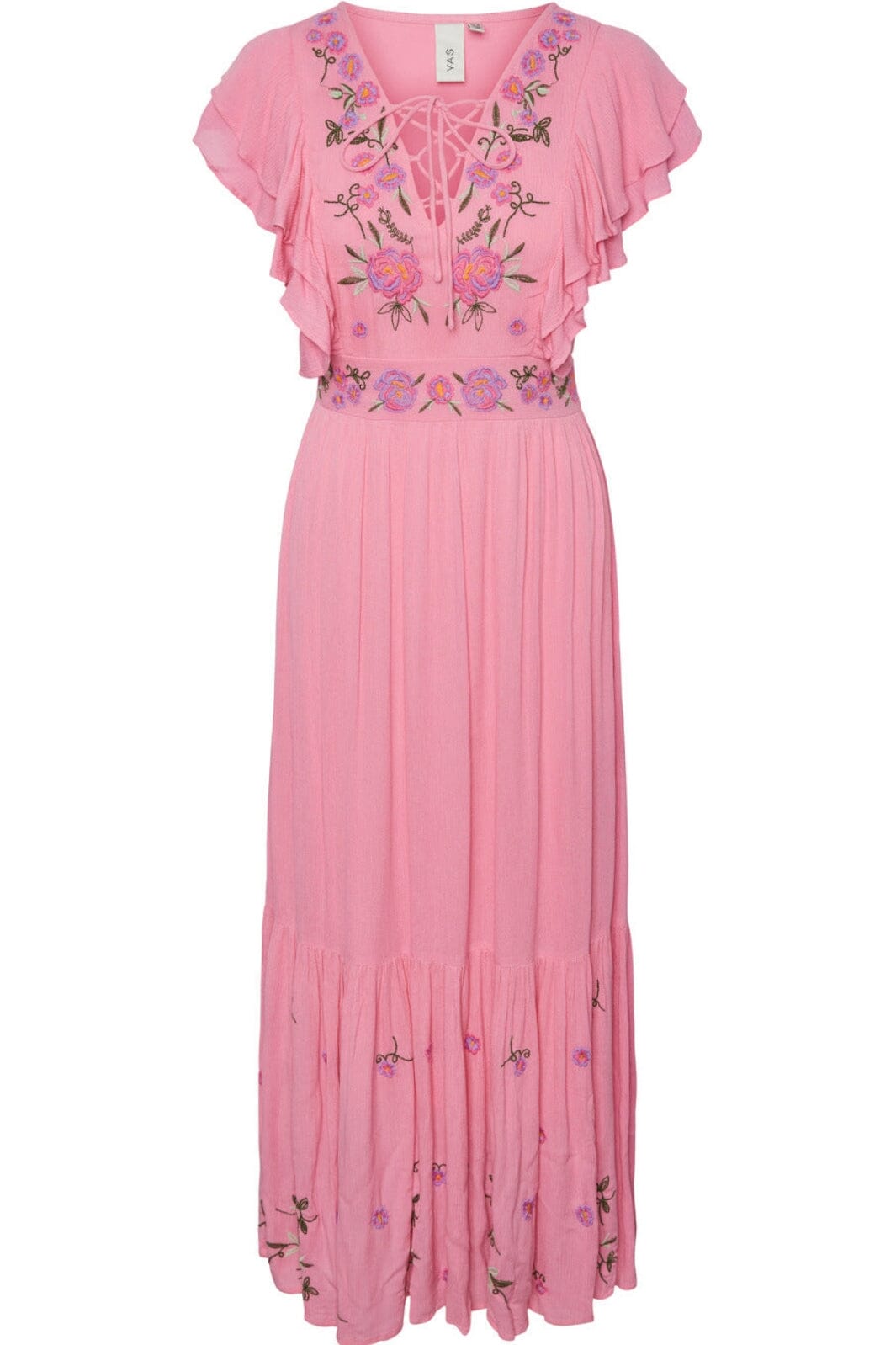 Forudbestilling - Y.A.S - Yashella Ss Maxi Dress S. Fest - Aurora Pink (Marts) Kjoler 