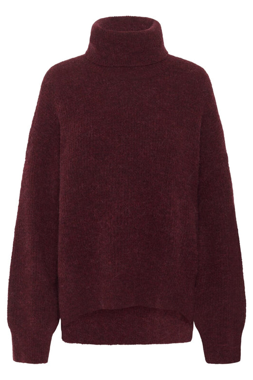 Gestuz - Alphagz Rollneck 10909446 - 107340 - Blood Red Mélange Strikbluser 