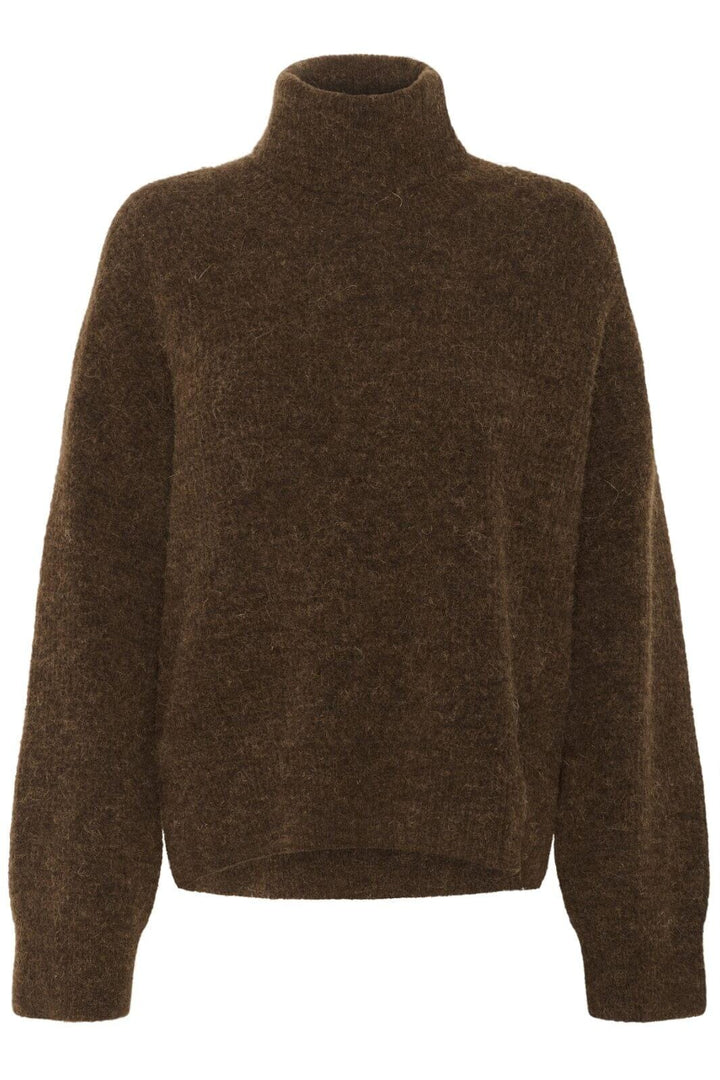 Gestuz - Alphagz Rollneck 10909446 - 108310 - Buff Mélange Strikbluser 