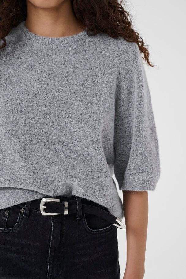 Gestuz - Alphagz Ss Tee 10909815 - 1442061 - Pearl Blue Melange Strikbluser 