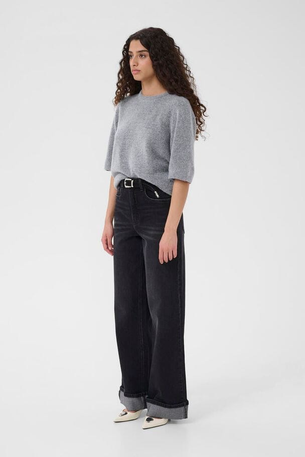 Gestuz - Alphagz Ss Tee 10909815 - 1442061 - Pearl Blue Melange Strikbluser 