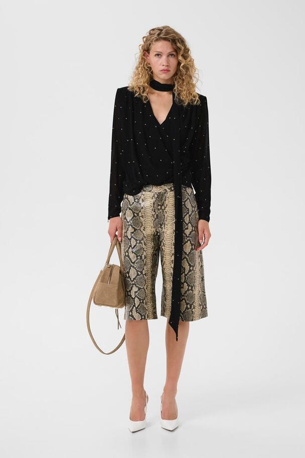 Gestuz - Gzallis Snake Shorts 10911123 - 109237 - Pale Khaki Snake Shorts 