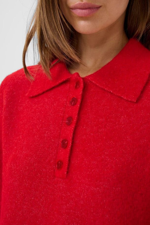 Gestuz - Gzalpha Ss Polo Pullover 10910852 - 109238 - Postbox Mélange Strikbluser 