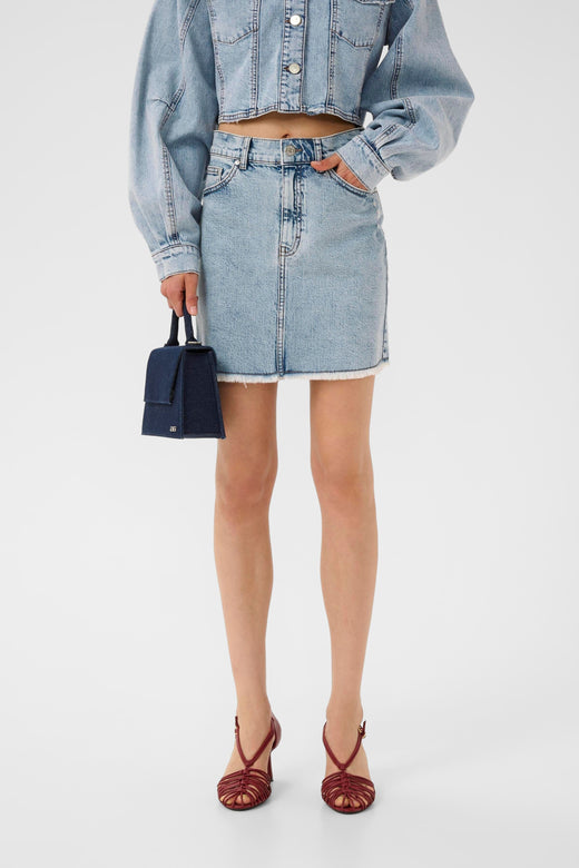 Gestuz - Gzdea Mini Skirt 10910384 - 107868 - Light Blue Denim Nederdele 