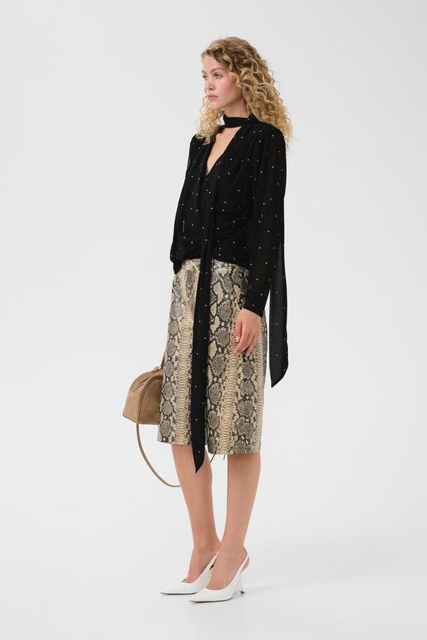 Gestuz - Gzdorthie P Blouse 10911034 - 109160 - Khaki Dot Bluser 