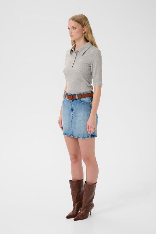 Gestuz - Gzdrew Polo Mel Top 10910951 - 107578 - Grey Mélange Toppe 