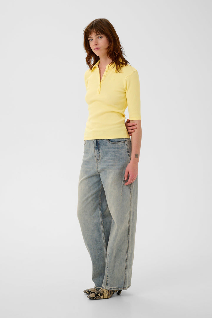 Gestuz - Gzdrew Polo Top 10910593 - 120722 - French Vanilla Toppe 