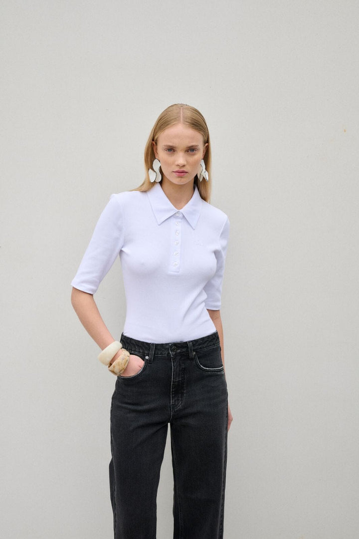 Gestuz - Gzdrew Polo Top 10910952 - 110601 - Bright White Toppe 