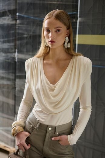 Gestuz - Gzlaily Ls Top 10910980 - 110103 - Egret Bluser 