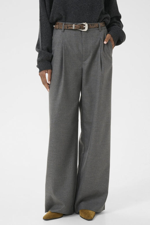 Gestuz - Gzpaula Melange Wide Pants 10910494 - 100494 - Dark Grey Melange