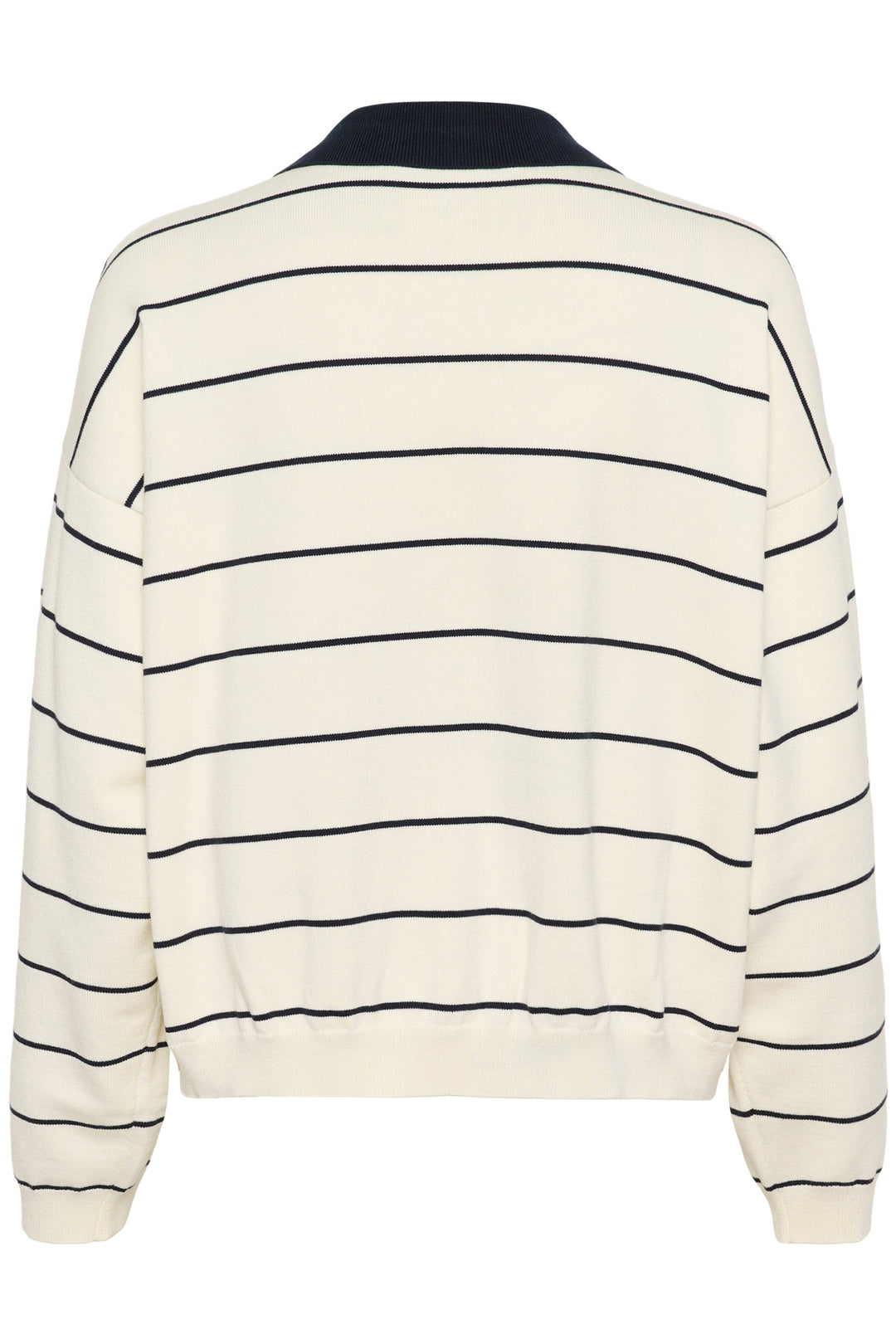 Gestuz - Gztaige Polo Pullover 10910829 - 108826 - Egret/Skycaptain Striped Strikbluser 