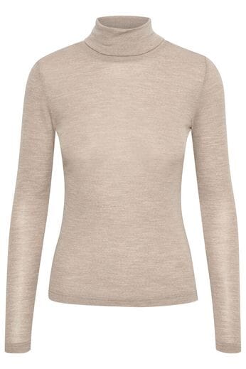 Gestuz - NiniaGZ wool rollneck - Sand melange Bluser 