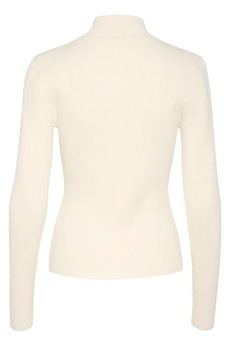Gestuz - Yasmiagz Zipper Pullover 10909819 - 110103 - Egret Strikbluser 