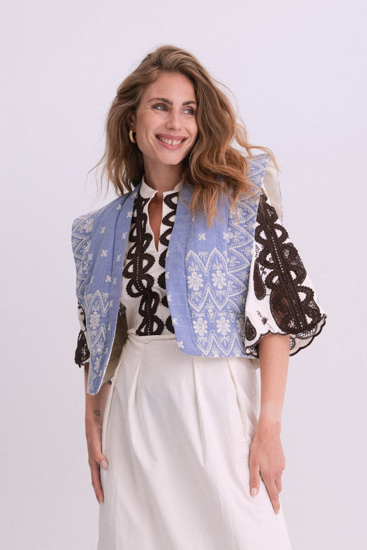 Gossia - Aninago Ji Vest G2876 - Chambrey Blue Veste 