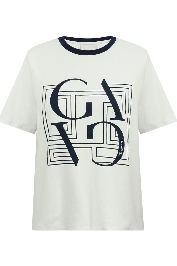 Gossia - Basgo Tee G2850 - Off-White / Navy Print T-shirts 