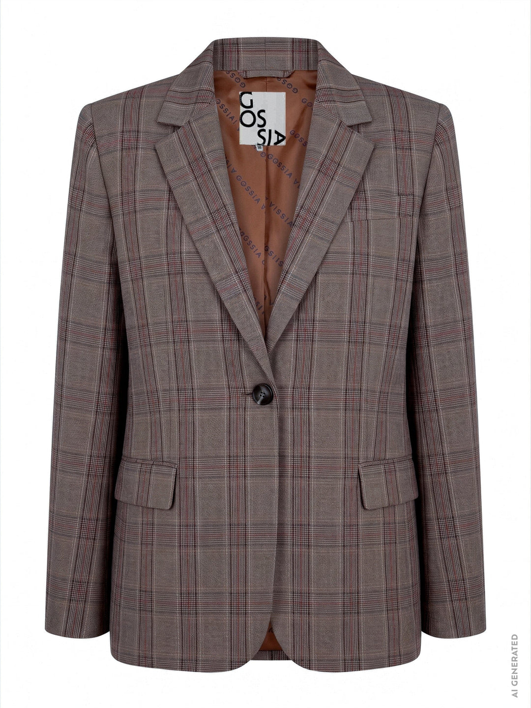 Gossia - Beatricego Blazer G3322 - Brown Blue Checks Blazere 