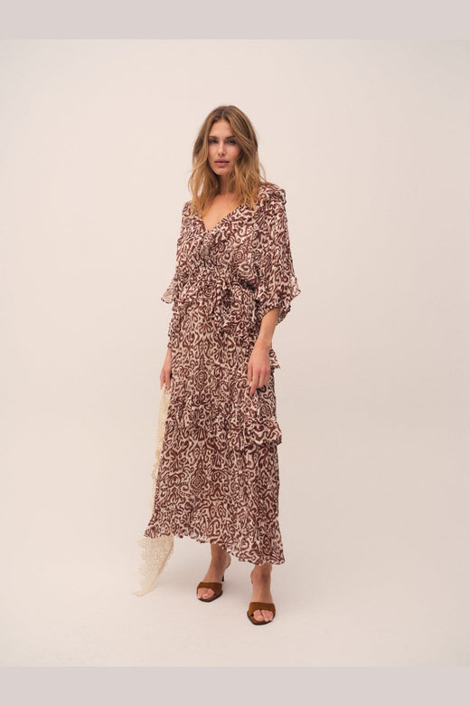 Gossia - Liago Dress G2916 - Brown Ikat