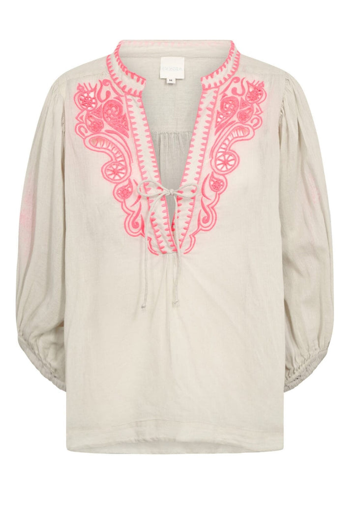 Gossia - NouraGO Blouse - cream - Neon Pink Skjorter 