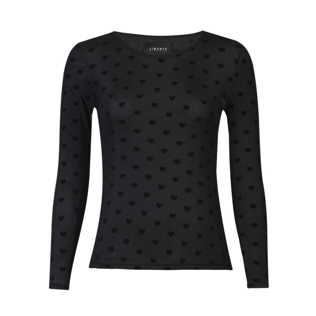 Liberte - Mesh Ls Tshirt, Flock 22081 - Black Heart