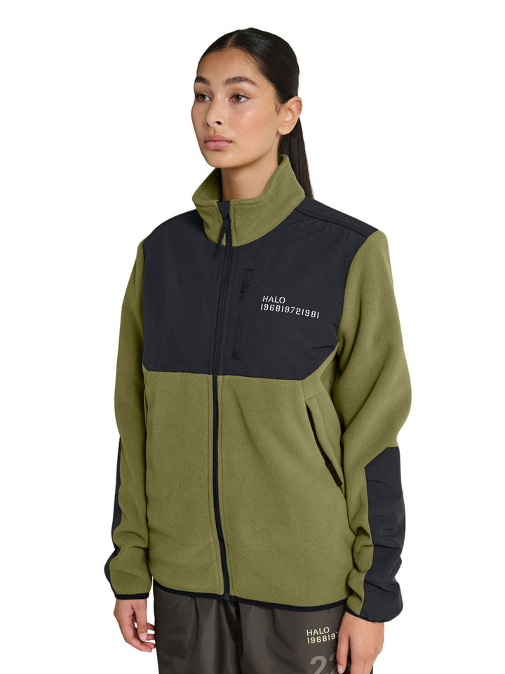 Halo - Blocked Zip Fleece 610209 - 6096 - Olive Drab Jakker 