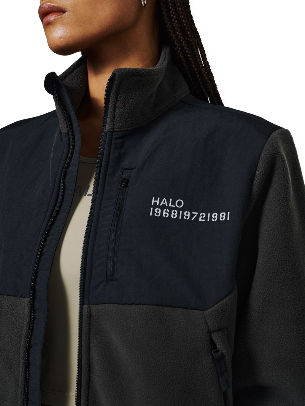 Halo - Blocked Zip Fleece 610209 - 6213 - Raven Jakker 