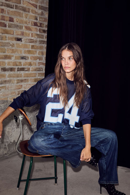 Haute L'Amitié - American Football Ls Tee HL10049 - Navy Bluser 