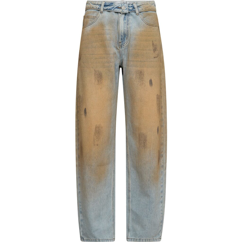 Haute L'Amitié - Barrel Vintage Wash Flip Jeans HL10717 - Bleach Dirt Denim Jeans 