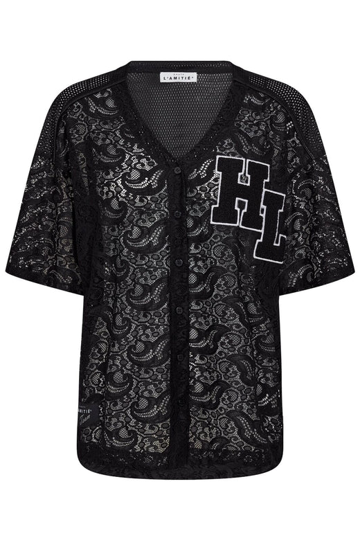 Haute L'Amitié - Court Lace Tee HL10466 - Black T-shirts 