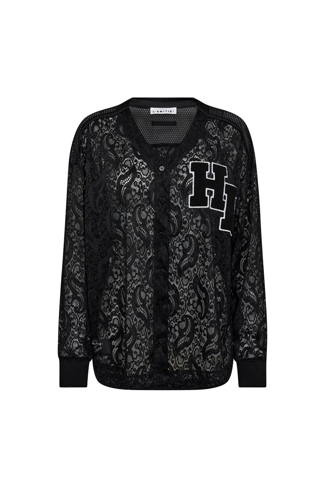 Haute L'Amitié - Court Ls Lace Tee HL10529 - Black