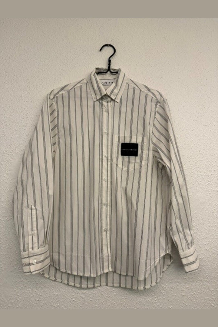 Haute L'Amitié - Crystal Heart Stripe Shirt HL10962 - White
